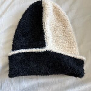Black and White Knit Beanie